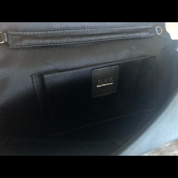 Saks 5th Avenue satin clutch - black - Picture 3 of 6